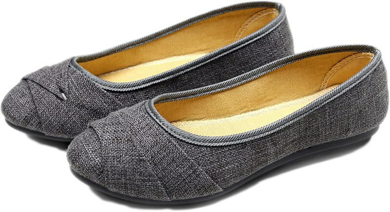 パンプス フラット 春 ラウンドトゥ 歩きやすい 布素材 通気性 カジュアル レディース シューズ 婦人靴..