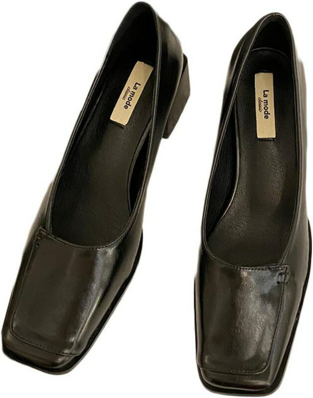 パンプス ローヒール レディース スクエアトゥ ハイヒール 美脚効果 4.5cm太ヒール 痛くない 疲れない ビジネス チャンキーヒール 太ヒール 走れるパンプス カジュアル パーティ 入園式 参観日