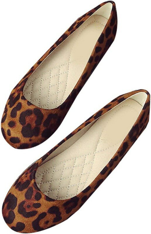 ぺたんこ パンプス 痛くない カジュアル ぺたんこ靴 歩きやすい フラットシューズ レディース バレエパンプス ラウンドトゥ 楽ちん 疲れない ペタンコ フラット ローヒール バレエシューズ ヒョウ柄