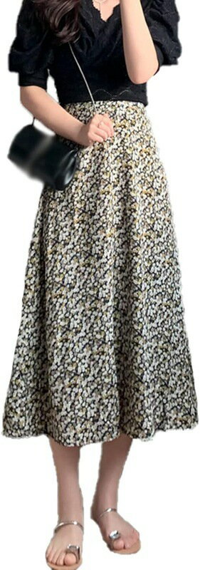 スカート 大人フェミニン ミモレスカート レディース ボトムス ロンスカ 花柄 ミモレ丈 プリントスカート 台型スカート 大きいサイズ ゆったり フレアスカートサーキュラースカート ゆったり 体型カバ