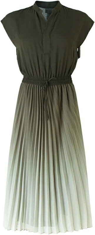 ワンピース ドレス シフォンワンピース グラデーション シャツワンピース レディース 春夏 半袖ドレス Aライン ハイウエスト 着痩せ 大人 きれいめ エレガン...