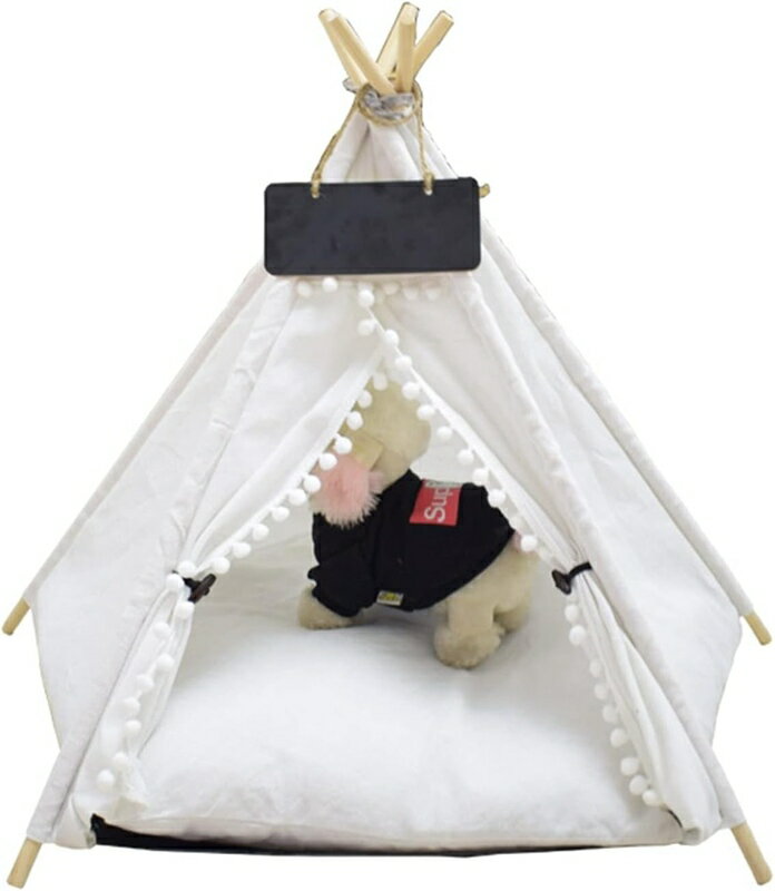 ペットベッド 48x47x60 ペットテント かわいい テント夏 猫小屋 子猫 子犬 カラー 犬猫兼用 滑り止め ..