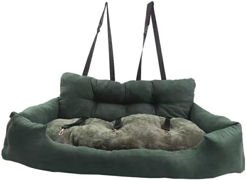 楽天parte1ドライブベッド 犬 ベッド ペットベッド 冬用 後部座席 ドライブボックス 小型犬 3匹用 多頭 ペットベッド おしゃれ グリーン かわいい キャリー 犬用 ドライブシート 車載用 お出かけ 2wa