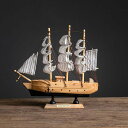 帆船 オブジェ 置物 手作り 模型 置物 木製帆船モデル 風水置物 20cm 幸運 縁起物 手工芸品帆船模型 インテリア 装飾 帆船模型 木製帆船モデル 飾り物 誕生日 プレゼント オフィス装飾 スタ