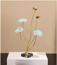 蓮花 蓮の花 スタイル 金属 装飾 彫像 F モダン アート 花立付き 蓮の葉 造花 枯れない インテリア 縁起 置物 陶器 プレゼント 仏壇用 仏具 仏壇用の仏具 お彼岸 お花 お供え 仏前 仏壇