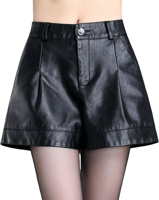 フェイクレザー ショートパンツ レディース PU皮 短パン ショーパン ボトムス セクシー スリムパンツ ホットパンツ 革パン 柔らかい おしゃれ 着痩せ ホットパンツ スキニー ワイドパンツ 大きい