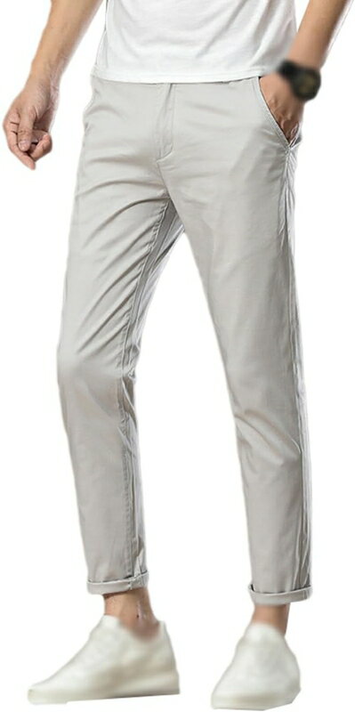 チノパン メンズ テーパード 綿 ゴルフパンツ 黒 カーキ グレー チノパンツ ゆったり テーパードパンツ カジュアル ボトムス アンクル丈 春 夏 秋 リラッ...