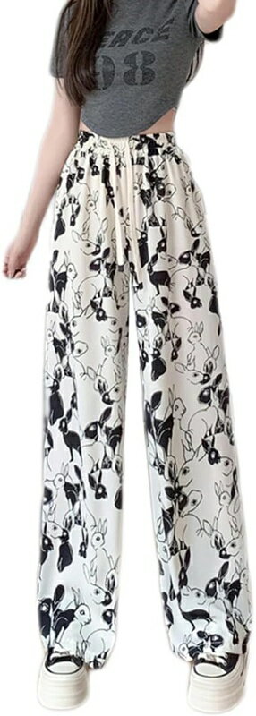 レディース ワイドパンツ 春夏秋 花柄 ガウチョパンツ キュロット スカンツ ロング丈 パンツ スカーチョ フレアパンツ 通勤 カジュアル ゆったり 体型カバー 薄 リボン ウエスト ゴム マキシ ス