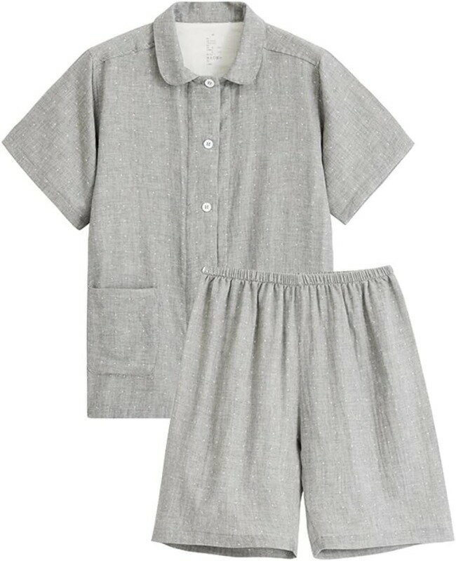 レディース メンズ パジャマ ダブルガーゼ 綿 ルームウェア 上下セット 半袖 ズボン 短パン 春 夏 夏用 かわいい おしゃれ チェック柄 涼しい 薄手 薄地 涼しい 女性 可愛い 父の日 母の日