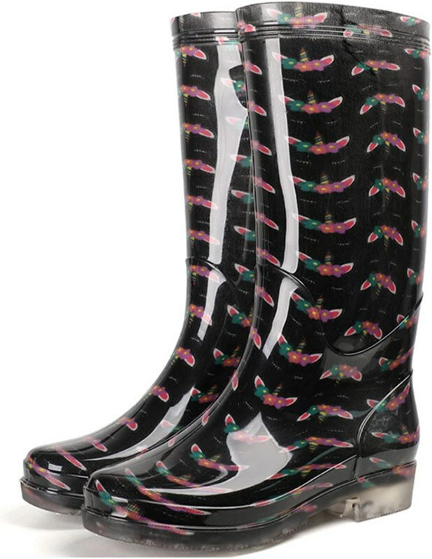 花柄 レインブーツ レインシューズ レディース ロング 防水ブーツ レインブーツ ロングブーツ 折りたたみ 滑らない 大きいサイズ 厚底 ハイカット 雨靴 長靴 釣り 農業 雨対応 アウトドア 滑りに