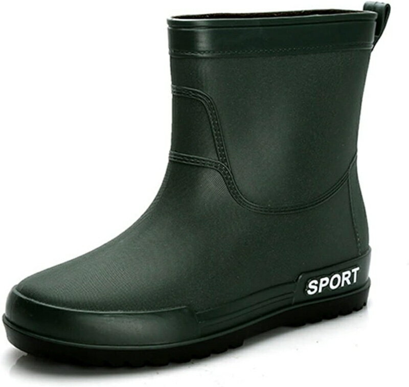 レインブーツ メンズ レインシューズ 長靴 ショート 濡れない 完全防水 履きやすい 防滑 柔らかい PVC 黒 ブラック ブルー 青 グリーン 緑 通勤 スーツ ビジネス 梅雨 台風 春 夏 おしゃ