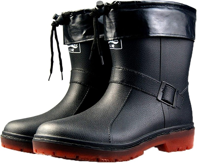 長靴 レインブーツ カバー付き長靴 ショートタイプ インソール入り 脱着可 PVC製 洗車シューズ 男性 作業靴 防寒 渓流 釣り 釣り用 作業靴 雨具 雨靴 ...
