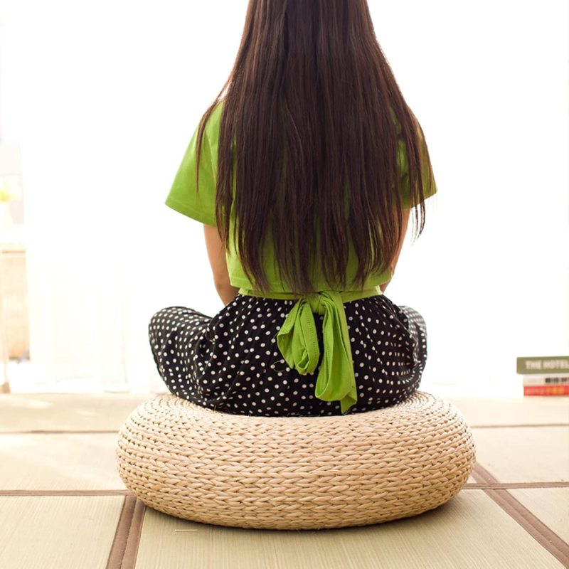 座布団 ざぶとん 大きめ ラウンド フロアクッション 筵パッド ウィンドウクッション おしゃれ 厚い 40x17cm 天然い草 圧力を和らげ 座り心地いい カラー お尻に優しい ダイニングチェア タタ