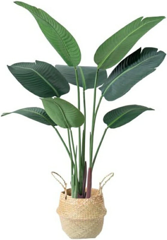 モンステラ植物 大型 人工観葉植物 屋内 バナナの葉（人工） 玄関 オフィス 室内 フェイクグリーン A120cm 軽量 プラスチック製 鉢付き フェイクグリーン 明るく爽やか 人工植物 水やり不要