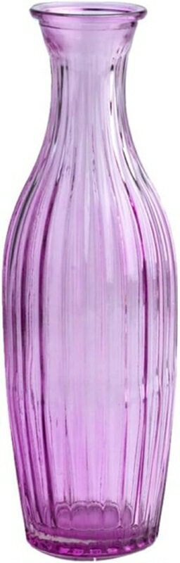 かびん 花器 22cm ガラス おしゃれ 一体型 インテリア 5x22cm 北欧風 ドライフラワー 水栽培 パープル ガラスボトル 小さな口 モダン フラワーベース 一輪挿し シンプル 花瓶 アレンジ
