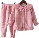 ノーブランド 品 前開き パジャマ キッズ 長袖 ルームウェア 部屋着 寝間着 2点セット 子供服 男の子 女の子 フランネルパジャマ あたたかい 子供パジャマ...