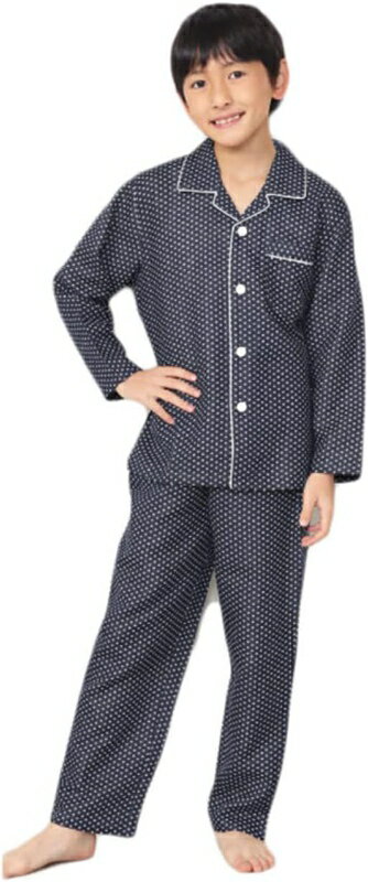 パジャマ キッズ 130 140 150 160 サイズ 男の子 長袖 綿100% 前開き 春 ダブルガーゼ素材 ルームウェア 子供 男児 かっこいい 小学生 ...