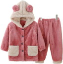 ノーブランド 品 キッズパジャマ ベビー ルームウェア 女の子 長袖 秋冬 モコモコ 上下セット かわいい 部屋着 着る毛布 冬用 子供 フランネル パジャマ ...
