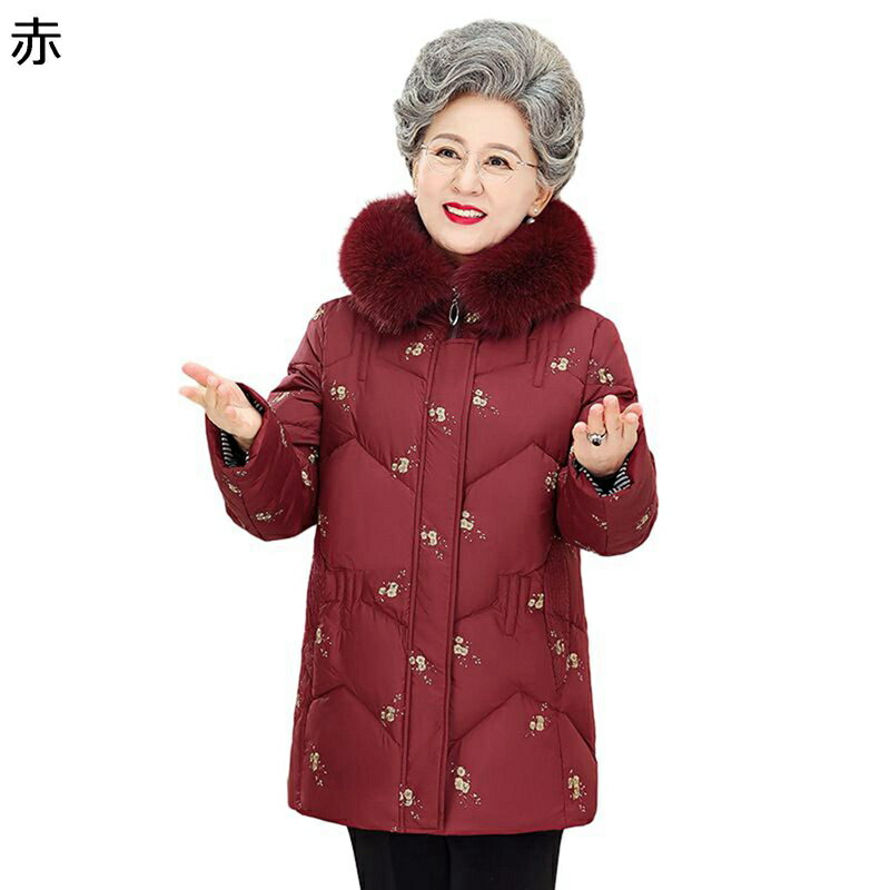 パファージャケット アヒル羽毛 90％ダウン ダウンジャケット レディース 花 花柄 刺繍 長袖 厚い 雪対策 ダウン入れ ダウン 柔らかい 耐久性 おしゃれ ゆったり 女性 通学 日常 秋 冬