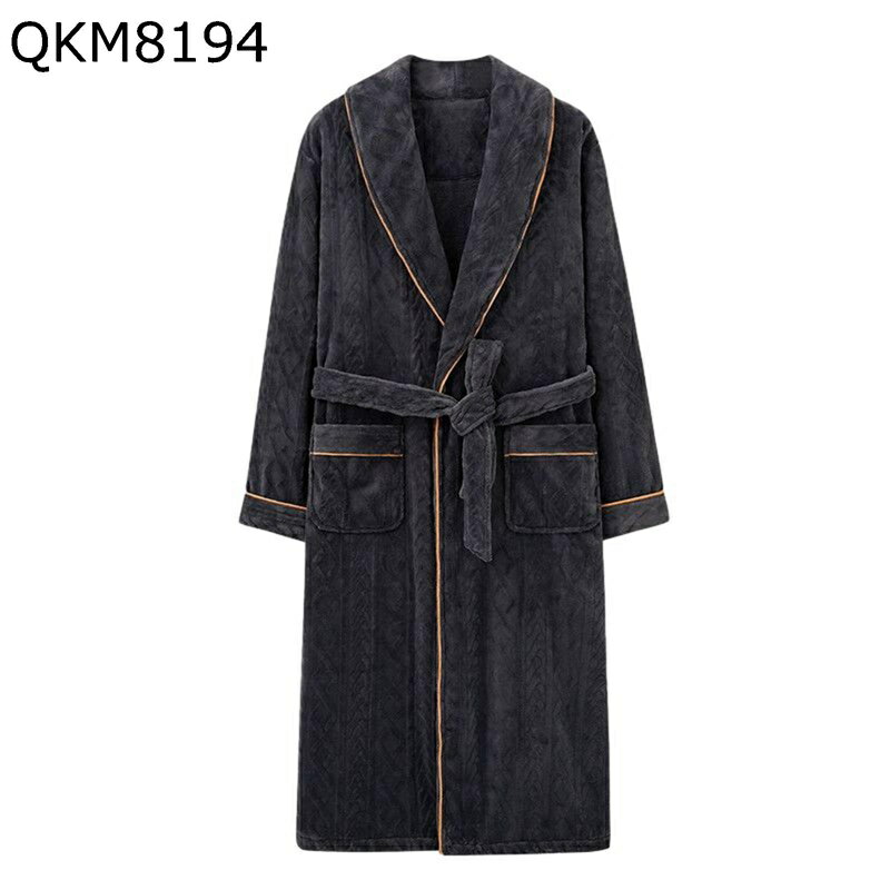 バスローブ ルームウェア 冬 パジャマ メンズ ナイトガウン 上下セット フランネル 肌触り 快適 部屋着 寝巻き 厚手 保温 あったか ナイトウェア リラックス ワイド 大きいサイズ