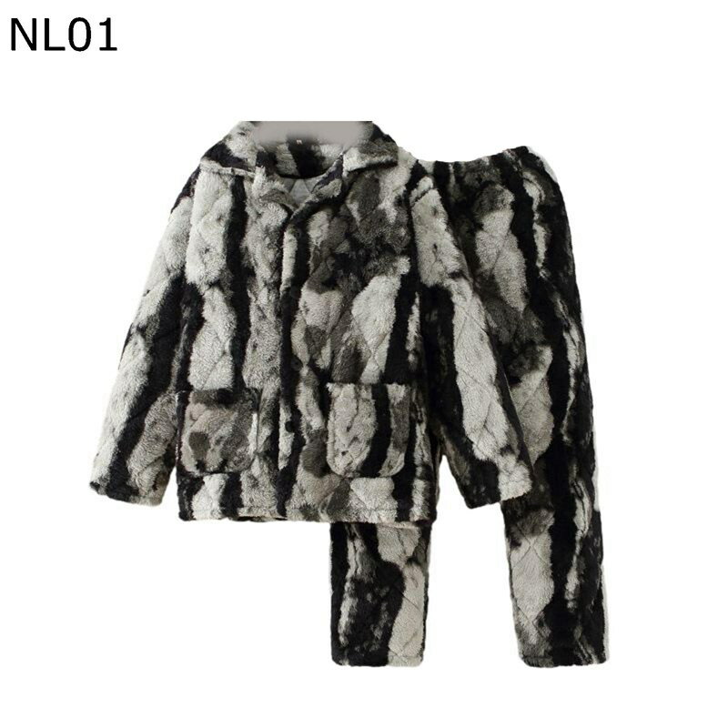 冬 メンズパジャマ 中綿キルト ルームウェア フランネル 厚手 モコモコ 肌に優しい 長袖 長ズボン 上下セット カジュアル 2点セット 家着 寝間着 ナイトウェア 保温 あったか