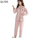レディースパジャマ 前開き 部屋着 ルームウェア 寝巻き 寝間着 ゆったり M-2XL おおきいサイズ 室内服 長ズボン セットアップ 防寒 ふわふわ 優しい肌触り 春秋冬 プレゼント お正月 新年祝い