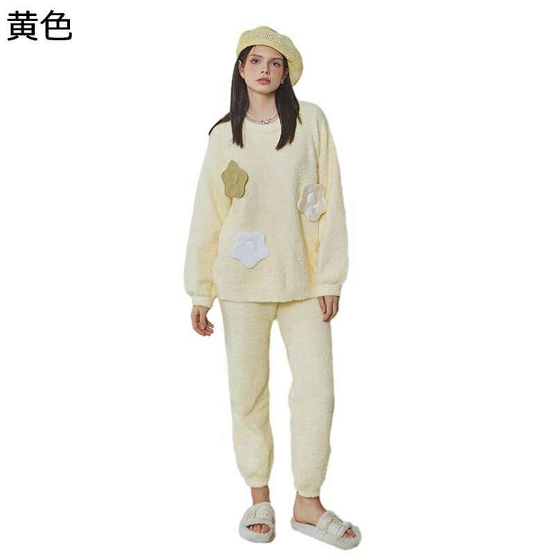 フランネルパジャマ ルームウェア 上下セット レディース 両面起毛 暖か 花柄 かわいい ふわふわ もこもこ 秋冬着 ぱじゃま シンプル 寝間着 ゆったり お誕生日 便利服 ソフト ナイトウェア