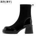 ショートブーツ スエード レディース ブーティ ハイヒール8cm 粗いかかと 秋冬 歩きやすい 快適 オシャレ ファッション スエード 太ヒール コンフォート 女性 軽量 外出 通勤 オフィス(4)