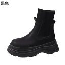 レディース ソックスブーツ マット感 艶消し ショートブーツ ブーティ プラットフォーム 身長アップ6cm ハーフ丈 アンクルブーツ オシャレ 美脚 流行 カジュアル 速乾性 防水 秋冬