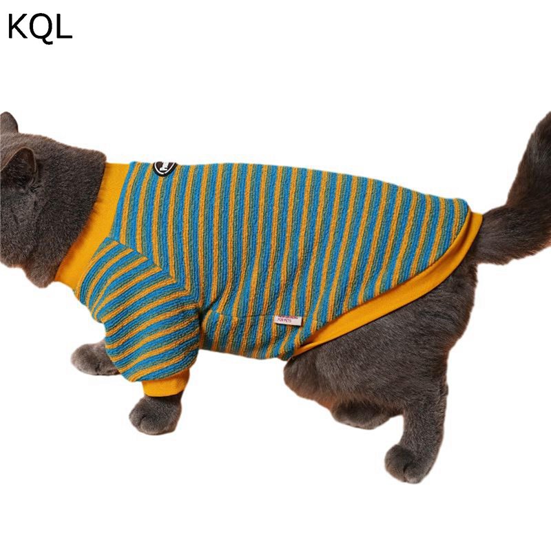 犬の服 犬服 冬 セーター ストライプ 猫服 暖かい 袖あり タンクトップ ペットウェア ニットセーター 縞柄 おしゃれ かわいい 秋冬 ふわふわ 防寒服 防風 おしゃれ 中小型犬 可愛い 脱毛保護 家着 お散歩 2