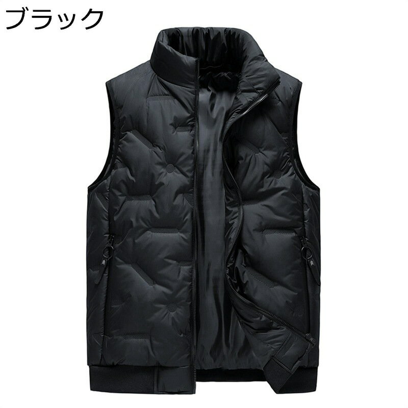 中綿ベスト メンズ ダウンコットン 保温ベスト 大きいサイズ 冬用ベスト カジュアル 韓国 おしゃれ ゆったり 秋冬 薄手 防寒性 保温性 軽量 あったかい チョッキ 冬物 通勤 通学