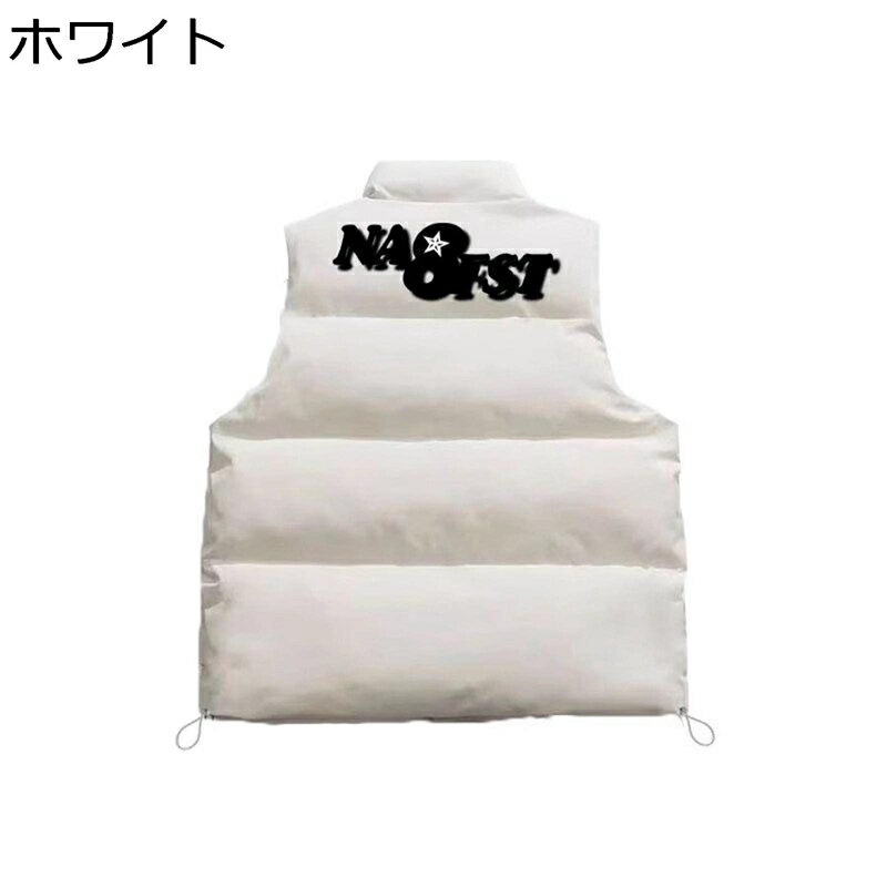 中綿ベスト メンズ ダウンコットン 保温ベスト 大きいサイズ 冬用ベスト 韓国 おしゃれ 英字 プリント カジュアル 秋冬 薄手 防寒着 保温 軽量 男女兼用 チョッキ 冬服 通学
