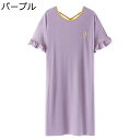 ワンピース ナイトウェア 寝巻き レディース パジャマ 薄手 ラウンドネック 通気 吸湿速乾 肌に優しい カジュアル ゆったり 柔らかい 夏 大きい 入院 旅行...