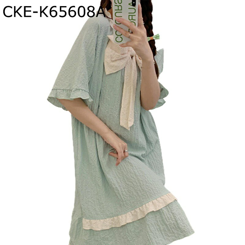 ルームウェア ワンピース パジャマ レディース 夏 ゆったり 薄手 柔らかい 昼寝着 ナイトウェア 綿 通気 吸湿速乾 優しい肌触り 心地よい おしゃれ プルオーバー スリープ お休み 外出 学生 大きい