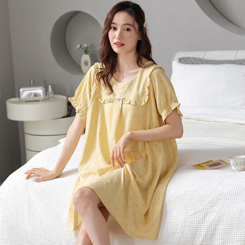 ワンピース 春夏秋 レディース ナイトウェア 寝巻き 薄手 パジャマ ゆったり 冷え対策 やわらか 吸汗速乾 通気 肌に優しい 姫系 ドレス 部屋着 女性 学生 修学旅行 昼休み プレゼント