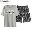 半袖 パジャマ メンズ 夏 Tシャツ 綿100 寝巻き 二点セット カジュアル 大きいサイズ 紳士 ラウンドネック プルオーバープル ルームウェア 快適 吸汗 通気 コンフォート 家着 ホームウェア 寝やすい 敏感肌