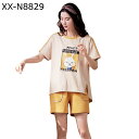 レディース パジャマ 半袖 Tシャツ 短パン 寝間着 二点セット 綿100 大きいサイズ カジュアル 夏用 吸汗 通気 吸湿 ゆったり 便利服 寝やすい カジュ...