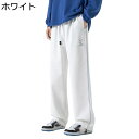 ジャージボトム トラックパンツ サイドライン スウェットパンツ メンズ ストレート ゆったり ロングパンツ ヒップホップ ルーズ 柔らかい 大きいサイズ カジュ...