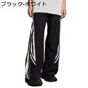 ワイドパンツ メンズ サイドライン パッチワーク バギーパンツ ヒップホップ ストリートモード ゆったり ルーズ イージーパンツ 男女兼用 春 夏 カジュアル ...
