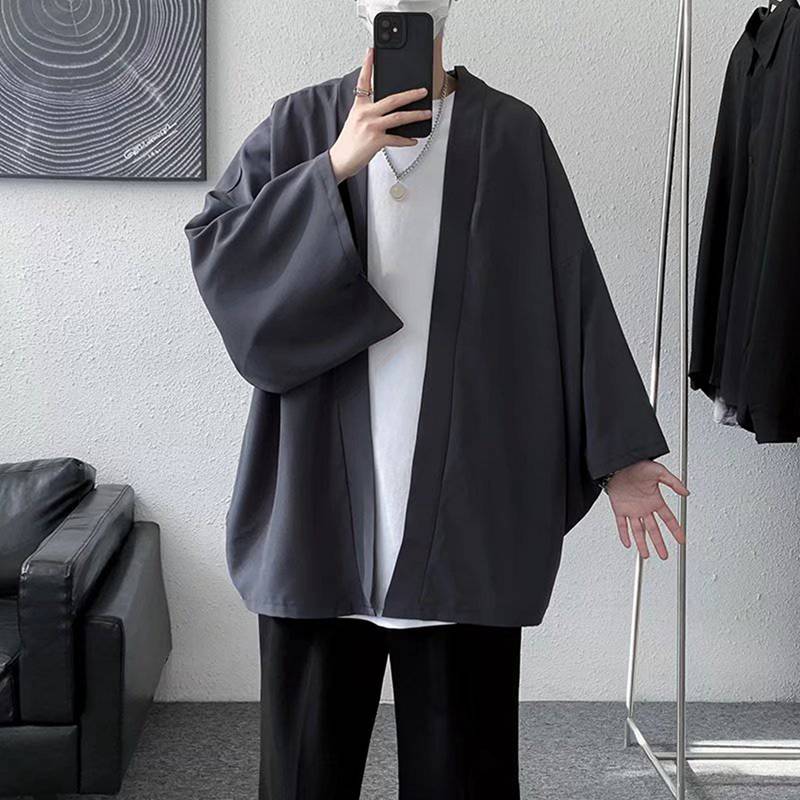 カーディガン 夏服 メンズ ロングスリーブ 羽織 漢服 薄手 コート シャツ チャイナ風 禅 ノーアイロン ゆったり おしゃれ カジュアル 軽量 通気性 お出掛け 春秋 青年 無地 旅行 着心地良い