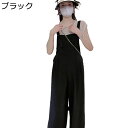 サロペット ドレスパンツ オーバーオール オールインワン ワイドパンツ レディース ロングパンツ ポケット ジャンパースカート ノースリーブ セクシー ハイウエスト ストレート