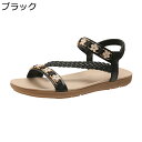 ビーチサンダル レディース ストラップサンダル 編み込み 花 フラット 夏靴 コンフォートシューズ カジュアル 涼しい 大きいサイズ 滑りにくい 通気性 柔らかい 軽量 オシャレ 屈曲 散歩 室外 室内適用