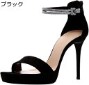 厚底 サンダル レディース オープントゥ 9cmヒール 軽量 美脚 ヒール 靴 ビーチサンダル 無地 シューズ ラインストーン スエード 安定感 黒 リゾート ...