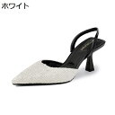 パンプス レディース ヒールサンダル 布地 7cmヒール バックストラップ 脱げにくい 歩きやすい ポインテッドトゥ ピンヒール 美脚 エレガント 春夏 ドレス...