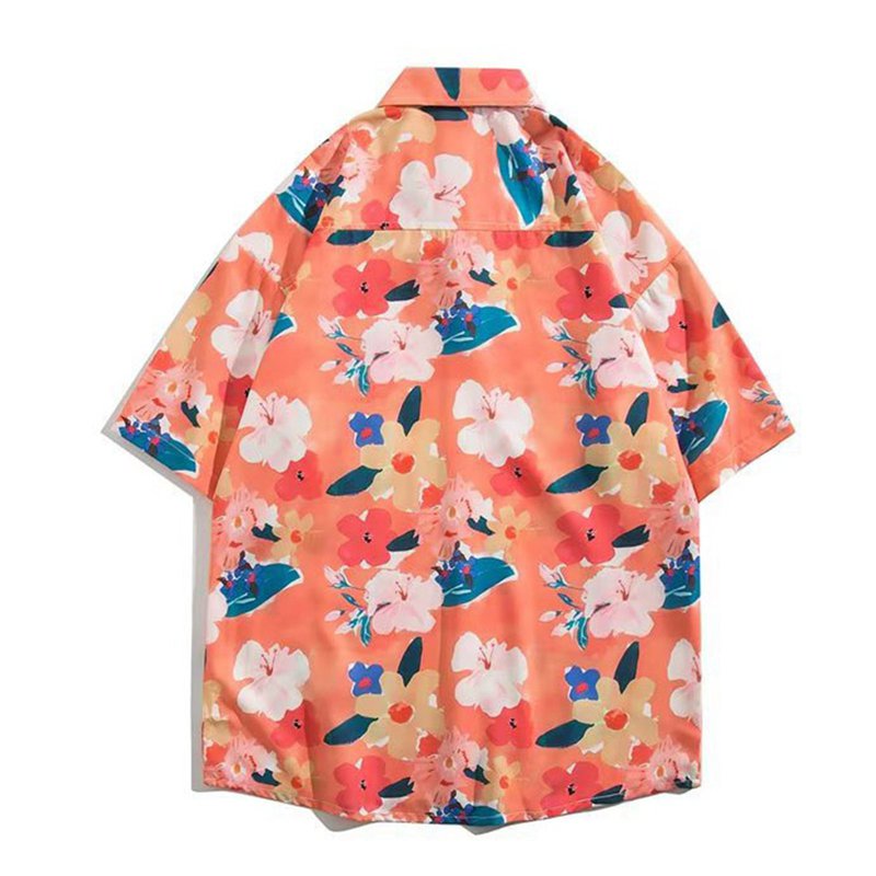 メンズ ビーチシャツ 夏服 アロハシャツ 半袖シャツ ハワイ風 総柄 花柄シャツ 日焼け防止 薄手 涼しい 通気性 アウター トップス ゆったり 大きいサイズ 海 旅行 アウトドア