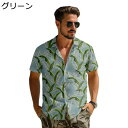 メンズ 花柄シャツ 総柄 夏用 アロハシャツ 半袖 ハワイアン ビーチシャツ 紫外線カット カジュアル 羽織り 通気速乾 植物プリントシャツ トップス おおきい...