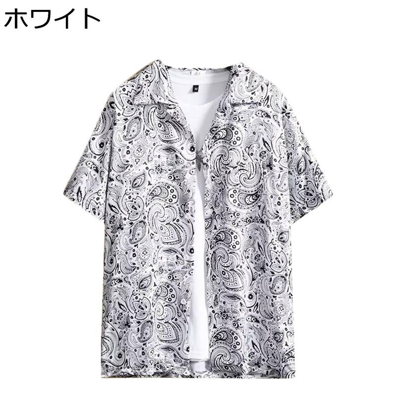 花柄シャツ メンズ 総柄 夏服 アロハシャツ 半袖 ハワイアン ビーチシャツ 紫外線対策 薄手 原宿風 汗染み防止 開襟シャツ ユニセックス ゆる おおきいサイズ 海 旅行 アウトドア