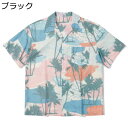 花柄シャツ メンズ 日焼け止めシャツ 半袖シャツ ビーチシャツ アロハシャツ おしゃれ ヤシの木 総柄 プリント 夏用 薄手 ゆったり 速乾 通気 ?量 花火大会 ストリート