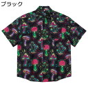 アロハシャツ メンズ 半袖シャツ ビーチシャツ 夏用 薄手 ゆったり 速乾 通気 ?量 ハワイアン 総柄 プリント キノコ柄 花火大会 お祭り ストリート 男女兼用