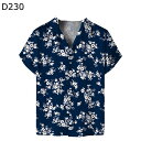 アロハシャツ メンズ カジュアルシャツ 半袖シャツ ビーチシャツ 花柄シャツ ハワイアン 3Dプリント 総柄 夏用 薄手 ゆったり 速乾 通気 ?量 お祭り キューバシャツ